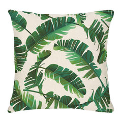 Tropical Palm Leaves Geometric Cotton Linen Pillow Case