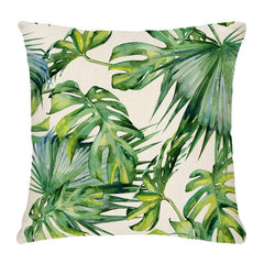Tropical Palm Leaves Geometric Cotton Linen Pillow Case