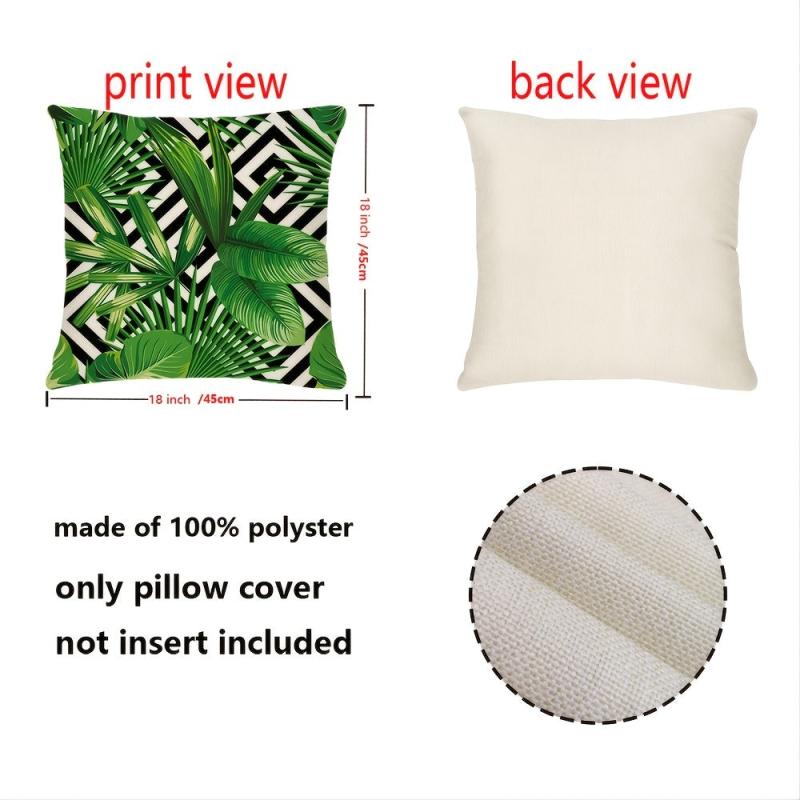 Tropical Palm Leaves Geometric Cotton Linen Pillow Case