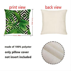 Tropical Palm Leaves Geometric Cotton Linen Pillow Case