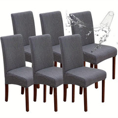 Waterproof Chair Covers for Dining Room, Stretch Jacquard Slipcovers