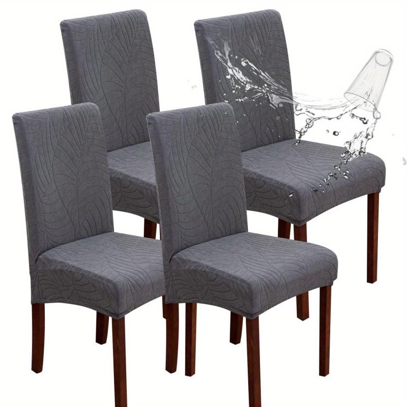 Waterproof Chair Covers for Dining Room, Stretch Jacquard Slipcovers