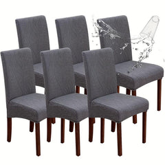 Waterproof Chair Covers for Dining Room, Stretch Jacquard Slipcovers