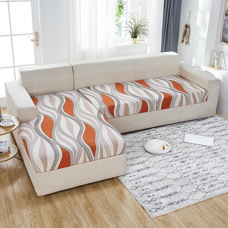 Milk Silk Printed Sofa Cover Abstract Pattern - Sofa Slipcover