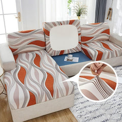 Milk Silk Printed Sofa Cover Abstract Pattern - Sofa Slipcover