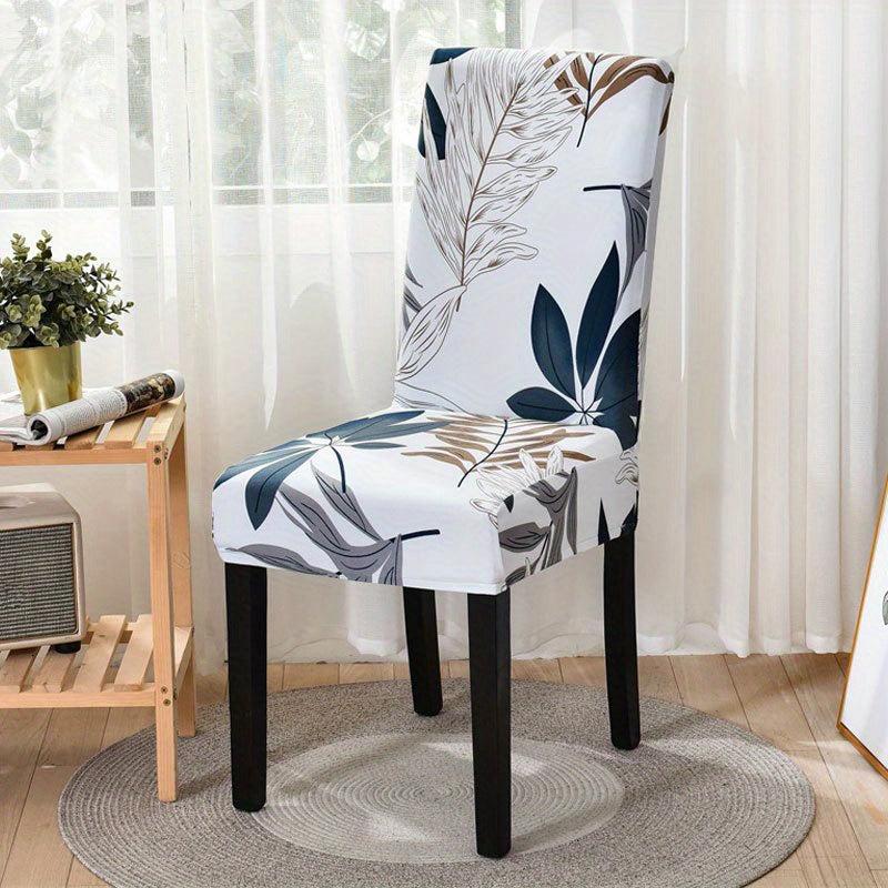Spandex Dining Chair Slipcover Flower Printed Elastic Chair Cover