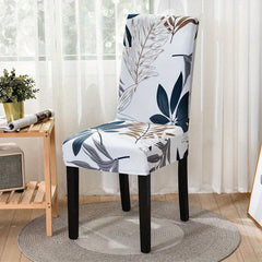 Spandex Dining Chair Slipcover Flower Printed Elastic Chair Cover