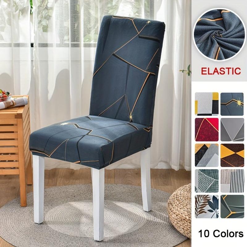 Spandex Dining Chair Slipcover Flower Printed Elastic Chair Cover
