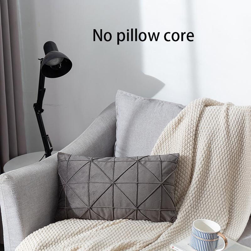 Solid Textured Sofa Cushion Cover Lattice Design Thickened Pillowcase