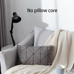 Solid Textured Sofa Cushion Cover Lattice Design Thickened Pillowcase