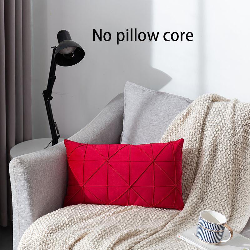 Solid Textured Sofa Cushion Cover Lattice Design Thickened Pillowcase
