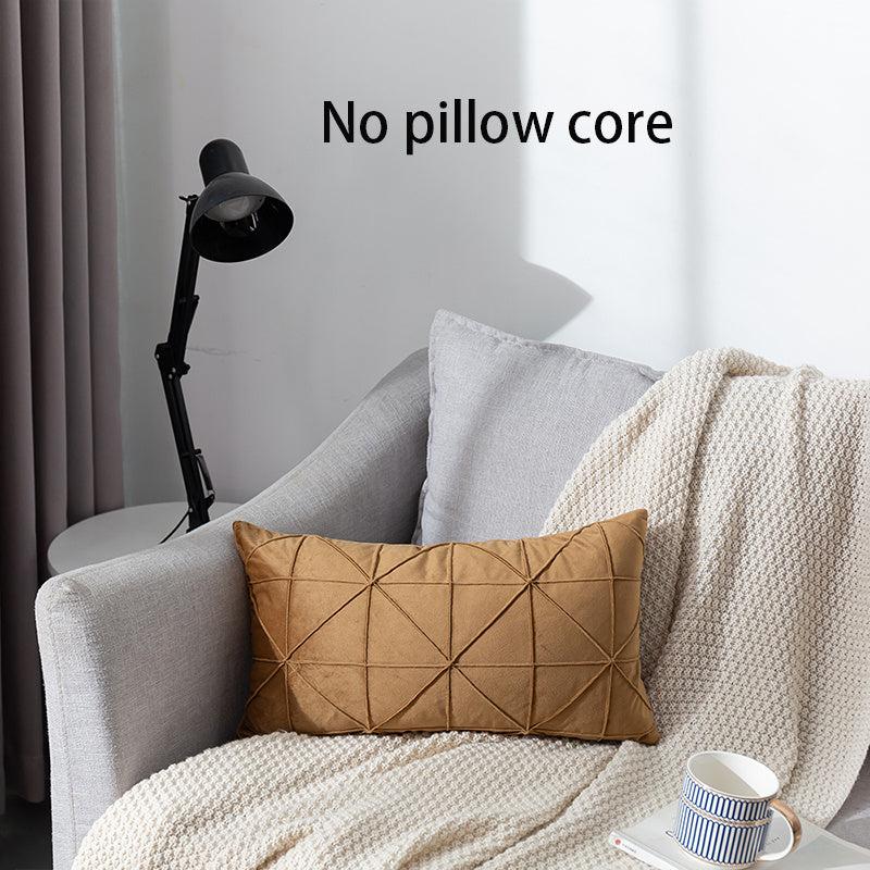 Solid Textured Sofa Cushion Cover Lattice Design Thickened Pillowcase