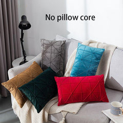 Solid Textured Sofa Cushion Cover Lattice Design Thickened Pillowcase