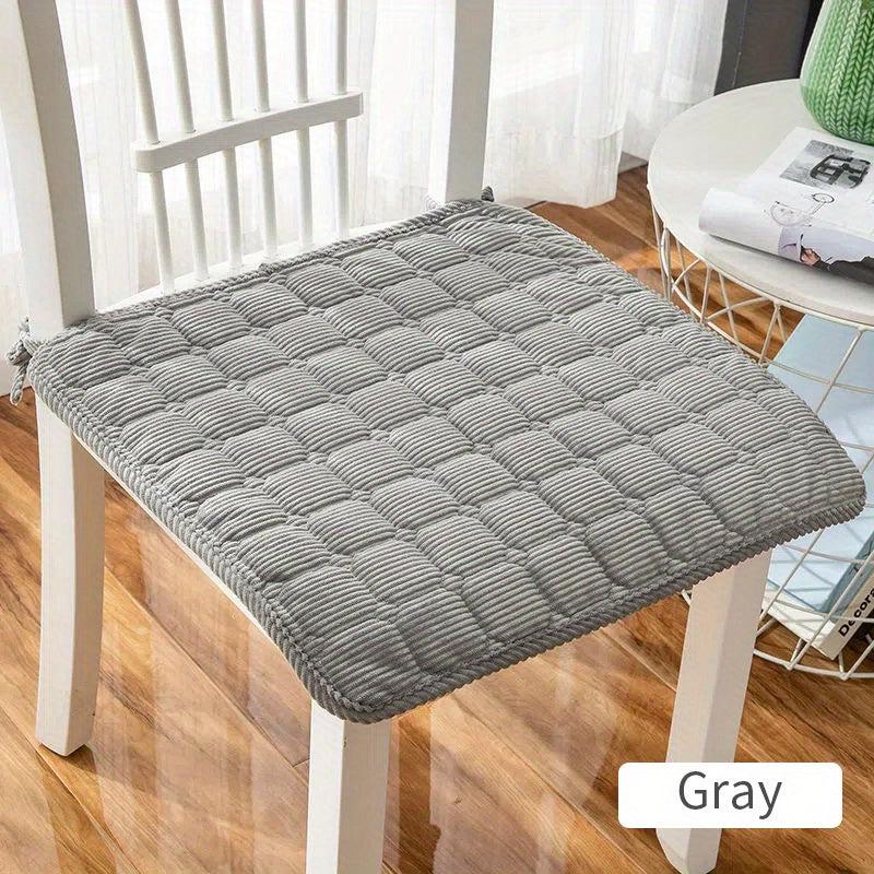 Classic Checkered Corduroy Chair Cushion with Ties