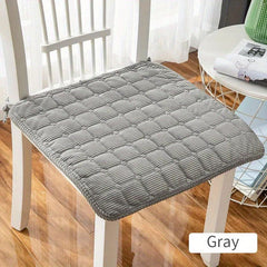 Classic Checkered Corduroy Chair Cushion with Ties