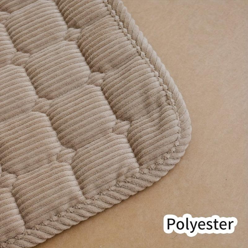 Classic Checkered Corduroy Chair Cushion with Ties