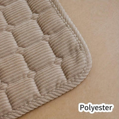 Classic Checkered Corduroy Chair Cushion with Ties