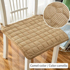 Classic Checkered Corduroy Chair Cushion with Ties