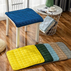 Classic Checkered Corduroy Chair Cushion with Ties