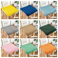 Classic Checkered Corduroy Chair Cushion with Ties