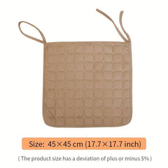 Classic Checkered Corduroy Chair Cushion with Ties