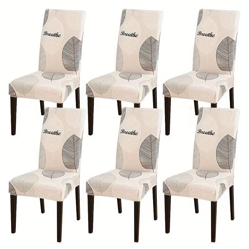 Printed Dining Chair Slipcover Stretch Milk Silk Fabric
