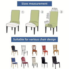 Printed Dining Chair Slipcover Stretch Milk Silk Fabric