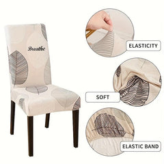 Printed Dining Chair Slipcover Stretch Milk Silk Fabric