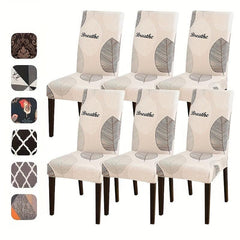 Printed Dining Chair Slipcover Stretch Milk Silk Fabric