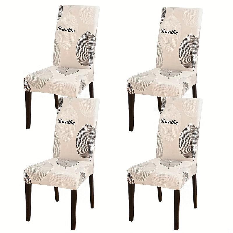 Printed Dining Chair Slipcover Stretch Milk Silk Fabric