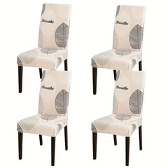 Printed Dining Chair Slipcover Stretch Milk Silk Fabric