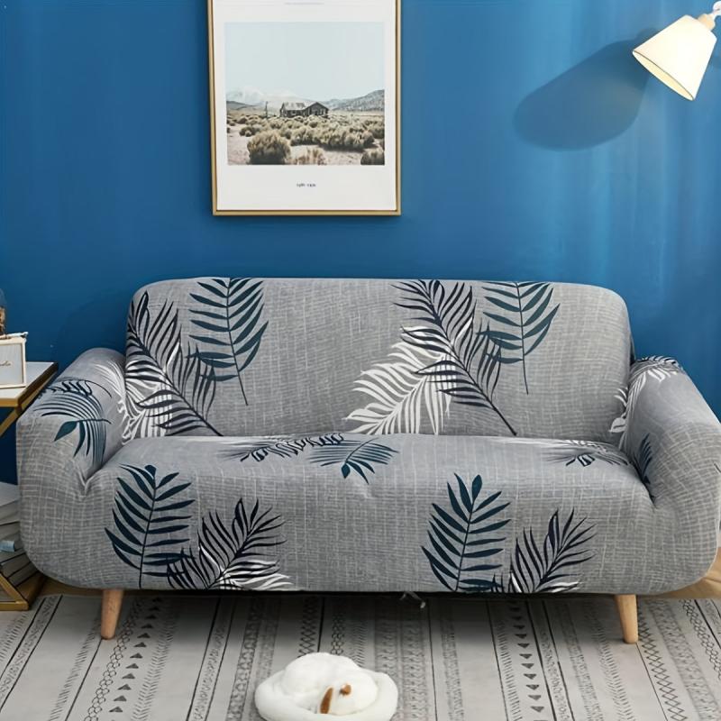 Leaf Floral Printed Sofa Slipcover Non-Slip Stretch Sofa Cover