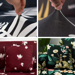 Leaf Floral Printed Sofa Slipcover Non-Slip Stretch Sofa Cover