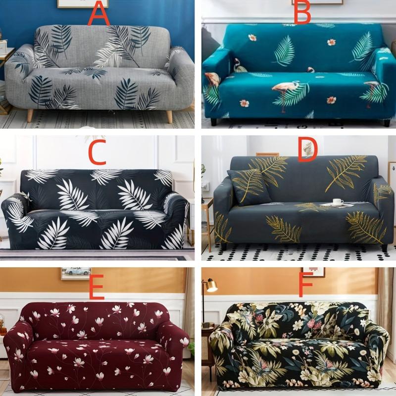 Leaf Floral Printed Sofa Slipcover Non-Slip Stretch Sofa Cover