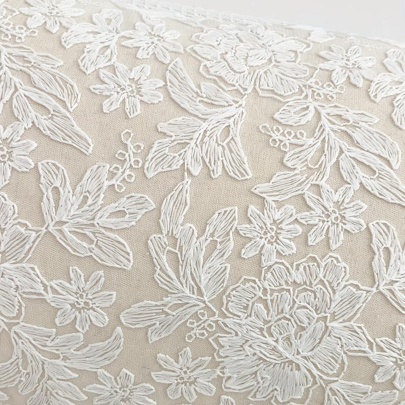 Embossed Lace Flower Embroidered Pillowcase French Classical Cover
