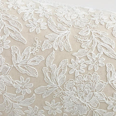 Embossed Lace Flower Embroidered Pillowcase French Classical Cover