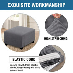 1pc Ottoman Square Elastic All-inclusive Chair Cover