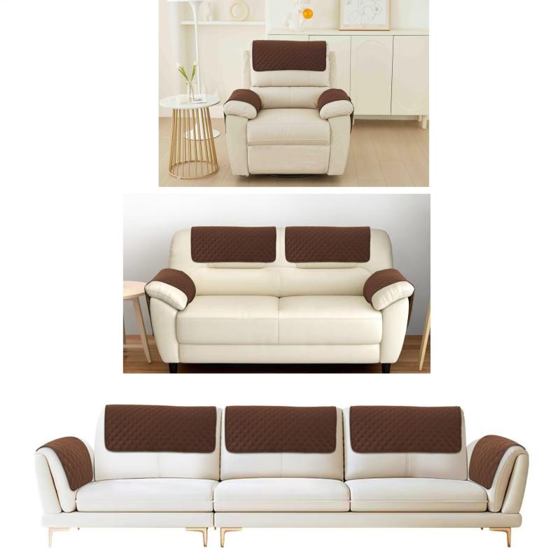 Waterproof Sofa Headrest Cover Armrest Set with Storage Layer
