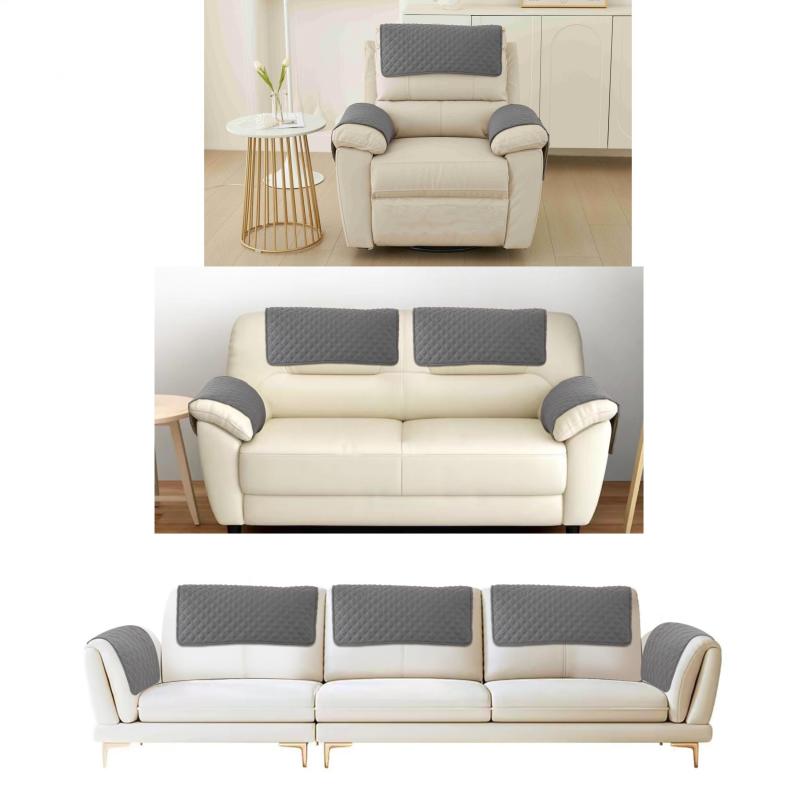 Waterproof Sofa Headrest Cover Armrest Set with Storage Layer