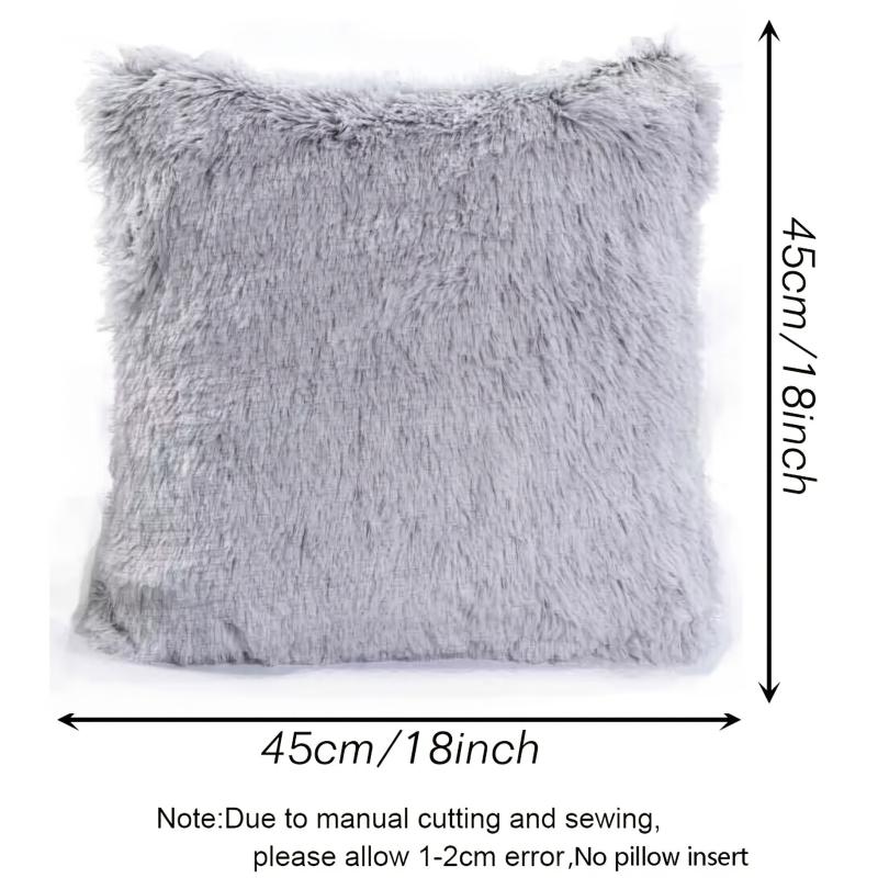 2 Pcs Soft Faux Fur Throw Pillow Cover Cushion Case - Sofa Chair Decor