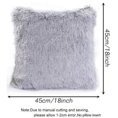 2 Pcs Soft Faux Fur Throw Pillow Cover Cushion Case - Sofa Chair Decor
