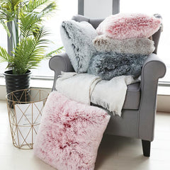2 Pcs Soft Faux Fur Throw Pillow Cover Cushion Case - Sofa Chair Decor