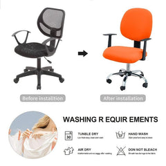 2pcs Office Chair Cover Stretch Elastic Jacquard Desk Computer Chair Solid
