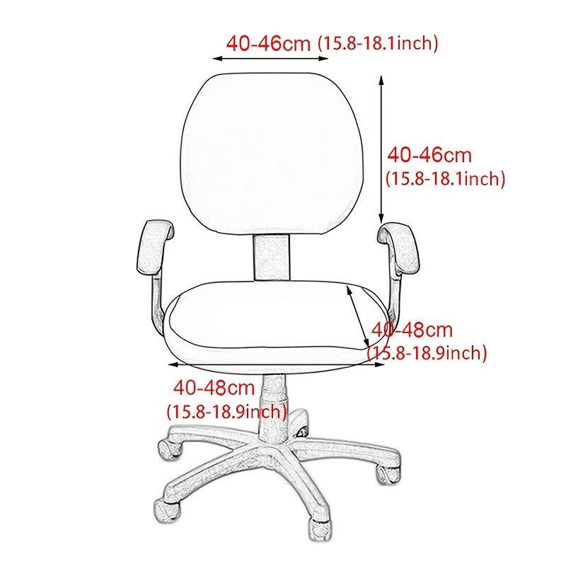 2pcs Office Chair Cover Stretch Elastic Jacquard Desk Computer Chair Solid