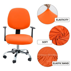 2pcs Office Chair Cover Stretch Elastic Jacquard Desk Computer Chair Solid