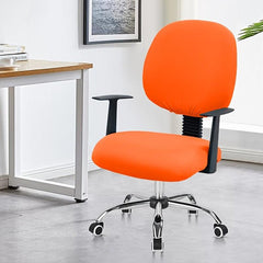 2pcs Office Chair Cover Stretch Elastic Jacquard Desk Computer Chair Solid