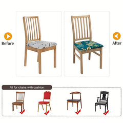 Jacquard Elastic Cushion Cover for Dining Chair