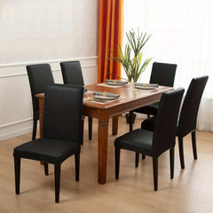 Waterproof Stretch PU Leather Dining Chair Slipcover for Home Decor