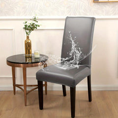 Waterproof Stretch PU Leather Dining Chair Slipcover for Home Decor