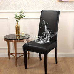 Waterproof Stretch PU Leather Dining Chair Slipcover for Home Decor